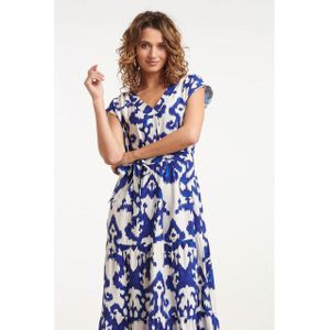 Smashed Lemon - 35185 - Jurk - Off White - Cobalt