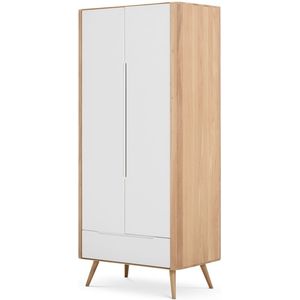 Gazzda Ena wardrobe houten garderobekast whitewash 90 x 200 cm
