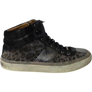 Jimmy Choo Belgravia Leopard Hoge Sneakers in Multicolor Leer