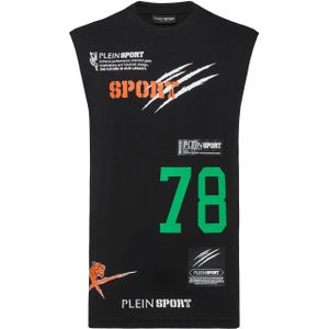 Plein Sport - Tank Top Multilogo - Zwart - Mouwloos - Katoen