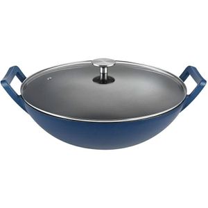 Buccan Buccan hamersley gietijzeren wokpan 36cm blauw