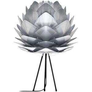 Umage Silvia medium tafellamp brushed steel met tripod zwart Ø 50 cm