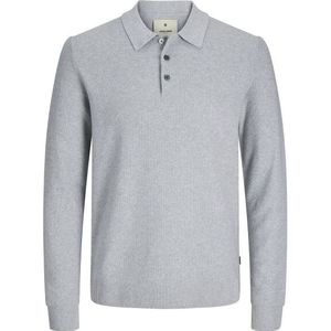 Jack & Jones - Sandri Knit Polo LS - Heren Trui - Grijs