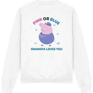 Peppa Pig Unisex volwassene roze of blauw opa varken houdt van je sweatshirt
