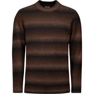 No Excess Pullover crewneck degrade stripes w brown