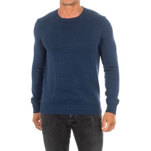 Hackett - Ronde Hals - Gebreide Trui - Blauw - 100% Katoen