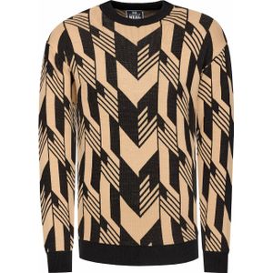 Rusty Neal - Gebreide Trui - Casual Pasvorm - Ronde Hals - Fijn Gebreid - Blauw - 75% Polyacryl, 25% Katoen