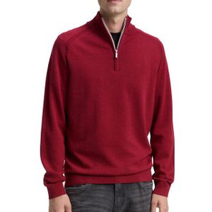 Tom Tailor - Basic Knit Troyer - Klassiek Rood - Halve Rits