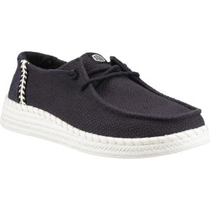 HEYDUDE - Wendy - Espadrille - Zwart - Geweven Katoenmix