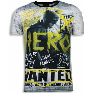 Local Fanatic Wanted gothams hero digital rhinestone t-shirt