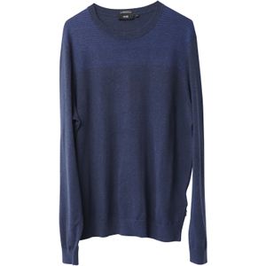 Boss Regular Fit Sweater in Blauwe Katoen