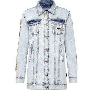 Philipp Plein - Denim Jacket Crystal Cable - Blauw - Dames