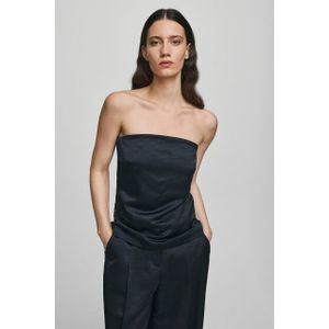 Moss Copenhagen - 19450 - Strapless Top - Zwart - Slim-fit Design
