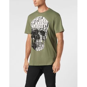 Philipp Plein - T-Shirt Ronde Hals Skull - Groen - Katoen