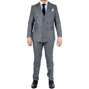 Herenpak - Grijs - 2-delig - Met Dubbele Rij Knopen