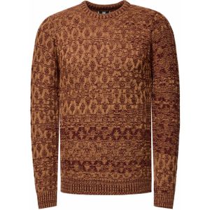 Rusty Neal - Gebreide Trui - Verweerd Ruitpatroon - Ronde Hals