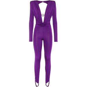 Philipp Plein - Shoulder Padded Jumpsuit - Paars - Dames - Polyester