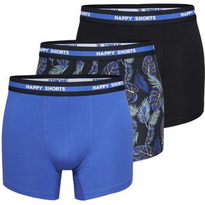 Happy Shorts 3-pack boxershorts heren hawaii zwart/blauw