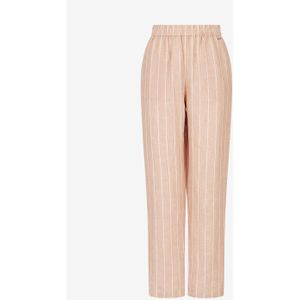 Armani Exchange - Broek - Perzik - Puur Linnen - Hoge Taille - Rechte Pijp