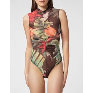 Philipp Plein - Body Flowers - Mouwloze Bodysuit - Veelkleurig - Polyester