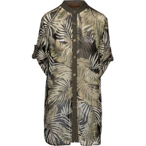 Lang Chiffon Shirt - Kaki - Longshirts