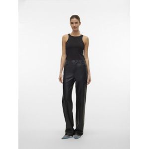 Vero Moda - Vmtessa Hr Wide Pl Pants - Zwarte Broek - Dames