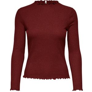 ONLY - ONLEMMA LIFE LS GLITTER TOP JRS NOOS - Dames - Blouses - Bordeaux
