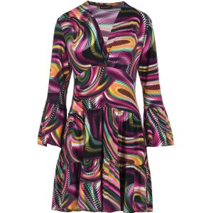 Mulberry - Jerseyjurk - Met Ruches - A-lijn Silhouet - Diepe V-halslijn