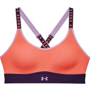 Under Armour - Infinity Mid - Sportbeha - Oranje - Geblokt
