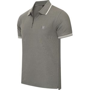 Cappuccino Italia - Polo Zip Polo Torino - Grijs - Heren Polo