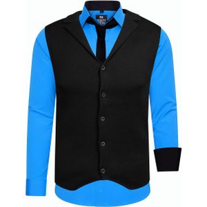 Set van 3 overhemden met vest en stropdas