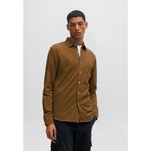 Hugo Boss - Garment-Dyed Slim-Fit Shirt - Groen - Longsleeves