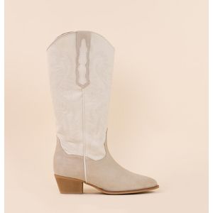 DWRS Label Cowboyboots 271179 tulsa offwhite - dames maat: leer