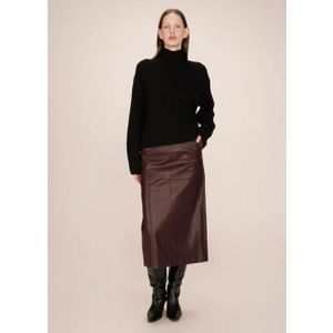 Grace & Mila - SIRENE - Midi-rok - Bordeauxrood - Vegan Leather