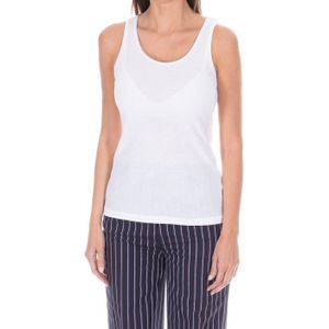 Tommy Hilfiger - Satijnen Afwerking Ronde Hals Tanktop - Wit - Dames