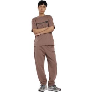 New Balance - Linear Graphic - Fleece Joggingbroek - Bruin