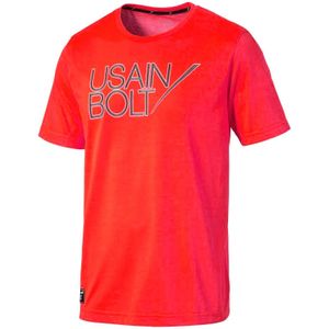 Puma - Usain Bolt Logo Tee - T-shirt - Neon - Heren