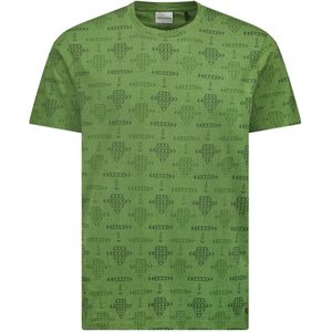 No Excess T-shirt korte mouw ronde hals print allover green