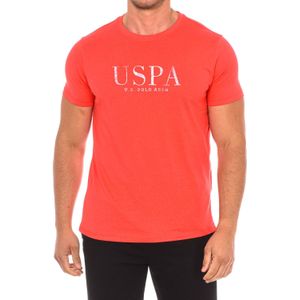U.s. Polo Assn. - T-shirt - Rood - Heren - Katoen - Korte Mouwen - Geribbelde Ronde Hals