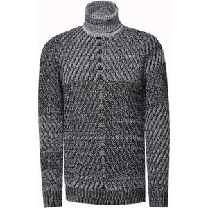 Rusty Neal - Gebreide Trui - Zwart - Casual Pasvorm - Rolkraag