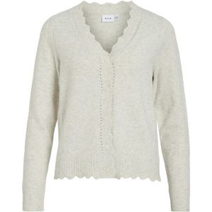 Vila vinikolina v-neck l/s knit cardigan 14112175 super light natural melange