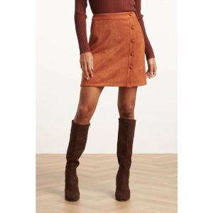 Smashed Lemon - Suède Rok - Army Groen - Korte Lengte - Getailleerd