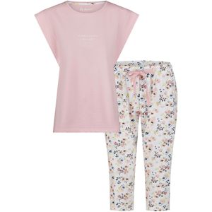 By Louise Dames capri pyjama set roze driekwart