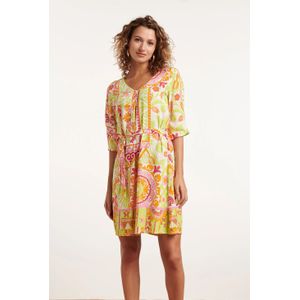 Smashed Lemon 24374 dames korte jurk met multicolor ornament print