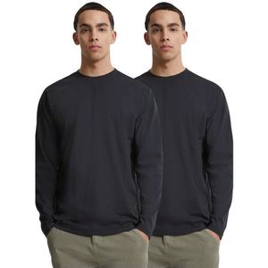 Urban Classics Heren basic t-shirt met lange mouwen (set van 2)