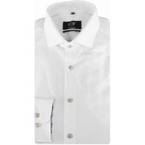 Commander - Business Overhemd - Wit - 100% Katoen