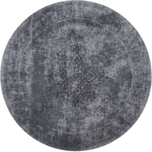 Veer Carpets Vloerkleed juud rond grijs/zwart ø160 cm