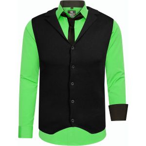 Set van 3 overhemden met vest en stropdas