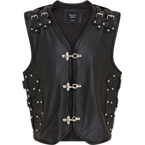 Coolgardie - Biker Leren Vest - Zwart - Heren