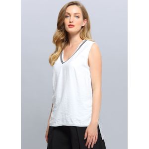 Lange v-halsbi-materiaal top